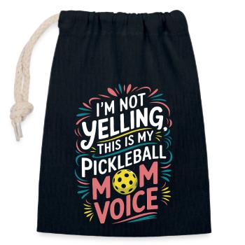 Pickleball Saying Mom Funny Pickleball Gift - Closable cotton gift bag (14x20cm) - navy - Front