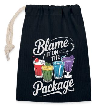 Design de cocktail amusant pour l’ambiance des vacances - Sac cadeau en coton avec cordon (14 x 20 cm) - bleu marine - Devant