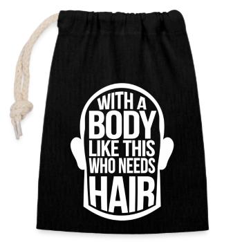 Glatze ist sexy – Witziges Männer-T-Shirt - Verschließbarer Geschenkbeutel aus Baumwolle (14x20cm) - Schwarz - Vorne