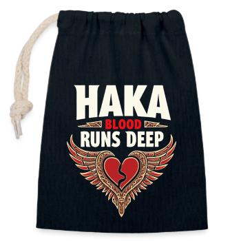 Haka Dance Maori Warrior Ritual New Zealand - Verschließbarer Geschenkbeutel aus Baumwolle (14x20cm) - Navy - Vorne