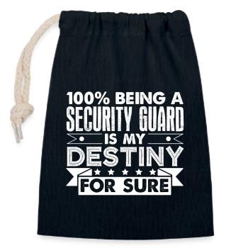 Security Guard Being A Security Guard - Closable cotton gift bag (14x20cm) - navy - Front