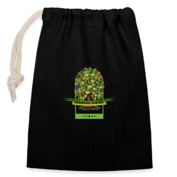 Maîtrise du jardinage Arbre fruitier - Sac cadeau en coton avec cordon (14 x 20 cm) - noir - Devant