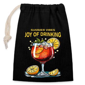 GETRÄNK SPRITZ JOY OF DRINKING - Verschließbarer Geschenkbeutel aus Baumwolle (14x20cm) - Schwarz - Vorne