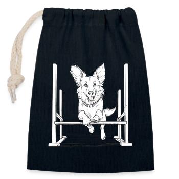 SPORT CANIN - Sac cadeau en coton avec cordon (14 x 20 cm) - bleu marine - Devant