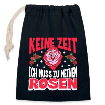 Drôle de jardinier de roses disant conception pour fan de fleurs - Sac cadeau en coton avec cordon (14 x 20 cm) - bleu marine - Devant