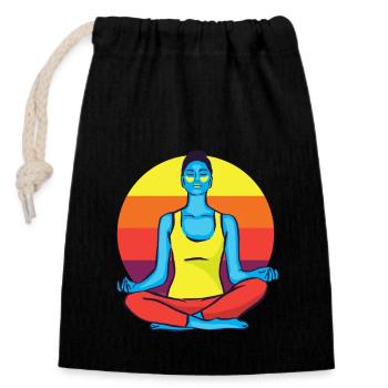 3047 ColorfulYogaTshirt PR t shirt - Verschließbarer Geschenkbeutel aus Baumwolle (14x20cm) - Schwarz - Vorne