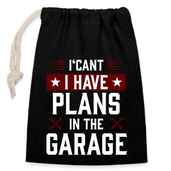 garage2 Plan de travail 1 - Sac cadeau en coton avec cordon (14 x 20 cm) - noir - Devant