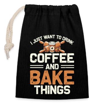 Bake - Closable cotton gift bag (14x20cm) - black - Front
