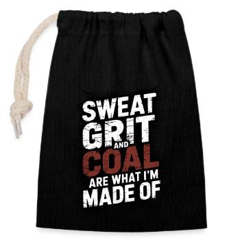 Coal Miner Underground Mining Safety Helmet Worker - Closable cotton gift bag (14x20cm) - black - Front