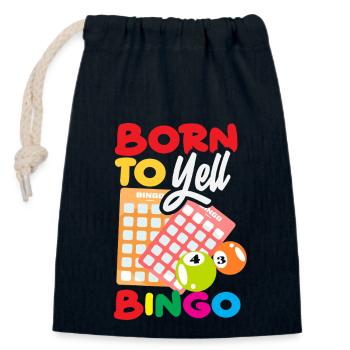 Joueurs de bingo nés pour suivre - Sac cadeau en coton avec cordon (14 x 20 cm) - bleu marine - Devant