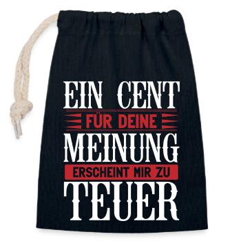 cent1 Zeichenfläche 1 - Verschließbarer Geschenkbeutel aus Baumwolle (14x20cm) - Navy - Vorne