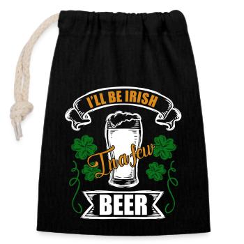 St Patrick's Day I Will Be Irish - Closable cotton gift bag (14x20cm) - black - Front