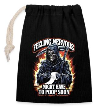 Intestin irritable Syndrom Faucheur IBS Goth Caca Humour - Sac cadeau en coton avec cordon (14 x 20 cm) - noir - Devant