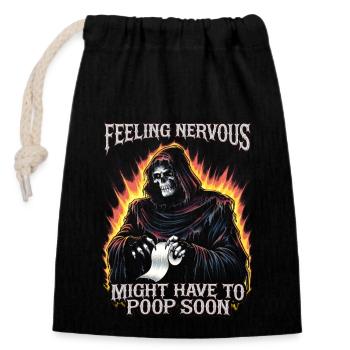 Intestin irritable Syndrom Faucheur IBS Goth Caca Humour - Sac cadeau en coton avec cordon (14 x 20 cm) - noir - Devant