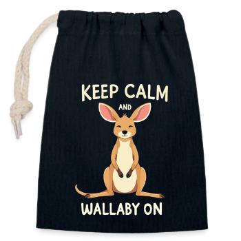 Wallaby Australian Wildlife Marsupial Nature - Closable cotton gift bag (14x20cm) - navy - Front