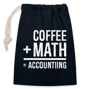 coffee math accounting - Closable cotton gift bag (14x20cm) - navy - Front