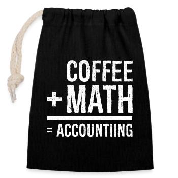 coffee math accounting - Verschließbarer Geschenkbeutel aus Baumwolle (14x20cm) - Schwarz - Vorne
