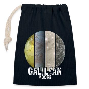 Jupiter Moons - Galilean Moons - Closable cotton gift bag (14x20cm) - navy - Front
