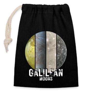 Jupiter Moons - Galilean Moons - Closable cotton gift bag (14x20cm) - black - Front