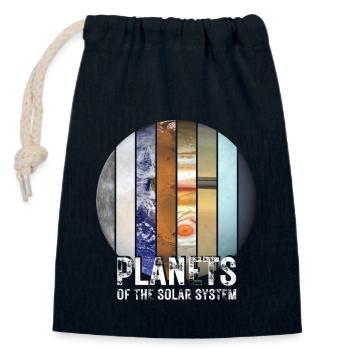 Planeten des Sonnensystems - Verschließbarer Geschenkbeutel aus Baumwolle (14x20cm) - Navy - Vorne