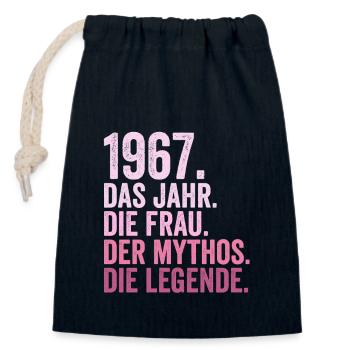 1967 Jahr Frau Mythos Legende Geburtstag - Verschließbarer Geschenkbeutel aus Baumwolle (14x20cm) - Navy - Vorne