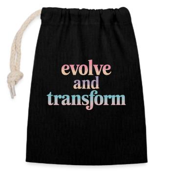 Evolve And Transform Inspiring Spirituality - Closable cotton gift bag (14x20cm) - black - Front