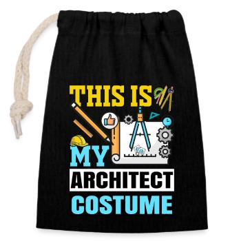 Architect - Closable cotton gift bag (14x20cm) - black - Front