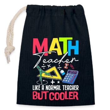 MATH TEACHER - Verschließbarer Geschenkbeutel aus Baumwolle (14x20cm) - Navy - Vorne