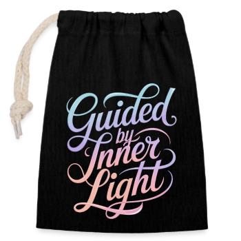 Guided by the Inner Light: Inspiring - Closable cotton gift bag (14x20cm) - black - Front