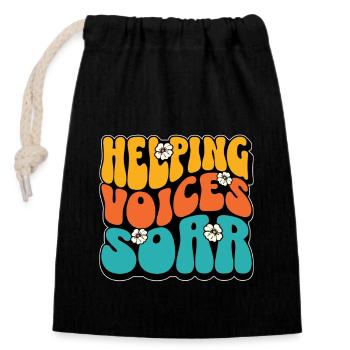 Speech Therapy Helping Voices Soar Physiotherapist - Closable cotton gift bag (14x20cm) - black - Front