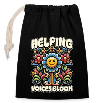 Speech Therapy Helping Voices Bloom Physiotherapy - Closable cotton gift bag (14x20cm) - black - Front