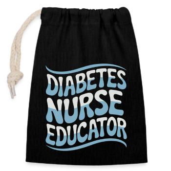Diabetes Nurse Educator Diabetes Awareness - Closable cotton gift bag (14x20cm) - black - Front