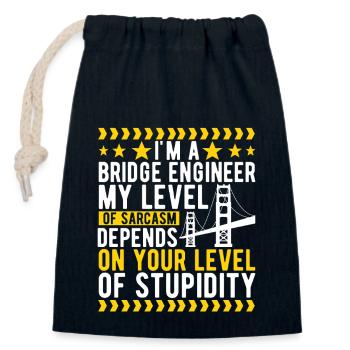 Bridge Engineer Bridge Construction - Closable cotton gift bag (14x20cm) - navy - Front