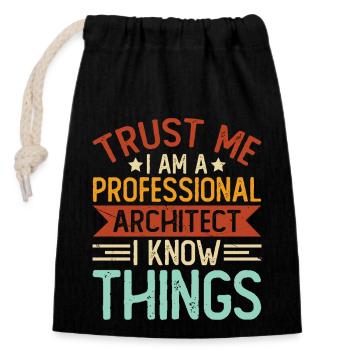 Architect - Closable cotton gift bag (14x20cm) - black - Front