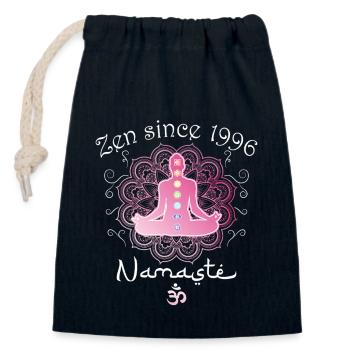 Zen Since 1996 - 29 Years of Calm and Wisdom - Closable cotton gift bag (14x20cm) - navy - Front