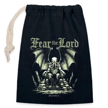 Cthulhu Mythos, Fear The Lord, Vintage Cthulhu - Closable cotton gift bag (14x20cm) - navy - Front