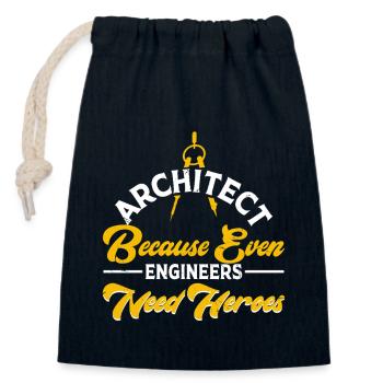 Architekt - Verschließbarer Geschenkbeutel aus Baumwolle (14x20cm) - Navy - Vorne
