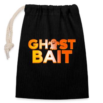 Ghost Bait Funny Halloween Design - Closable cotton gift bag (14x20cm) - black - Front