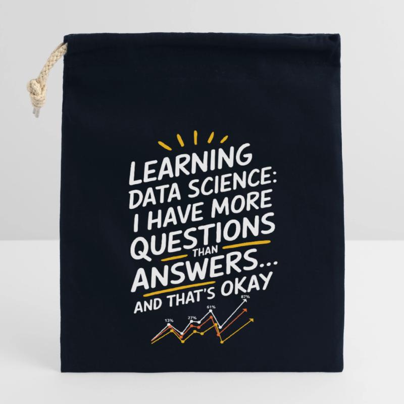 Data Scientist Data Science : Plus de questions que Sac cadeau en coton avec cordon (14 x 20 cm)