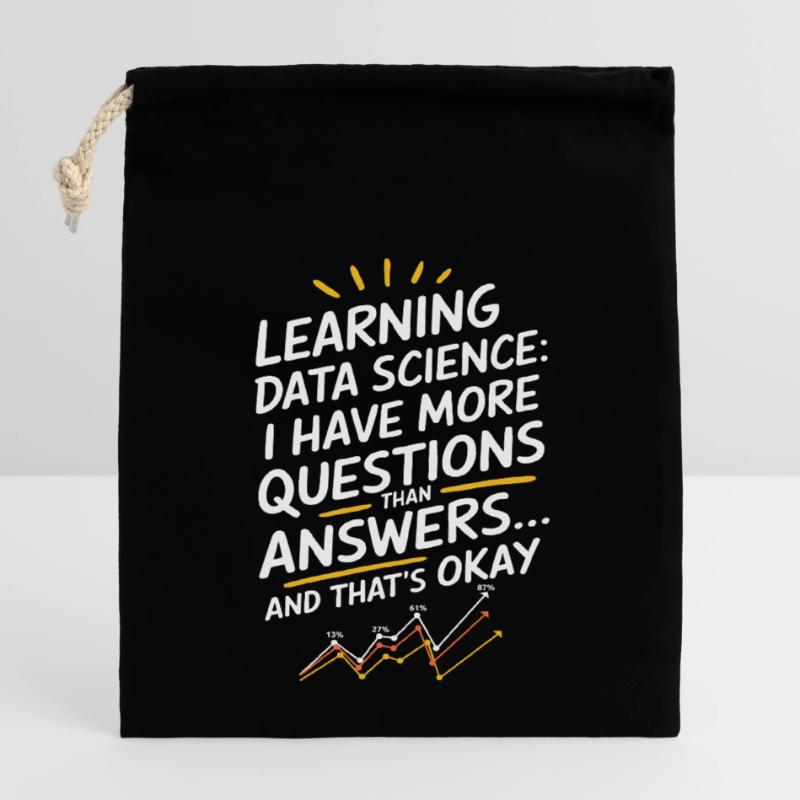 Data Scientist Data Science: More questions than Closable cotton gift bag (14x20cm)