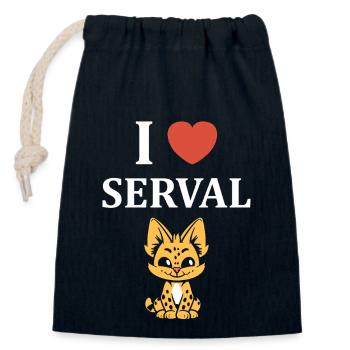 Serval - Verschließbarer Geschenkbeutel aus Baumwolle (14x20cm) - Navy - Vorne