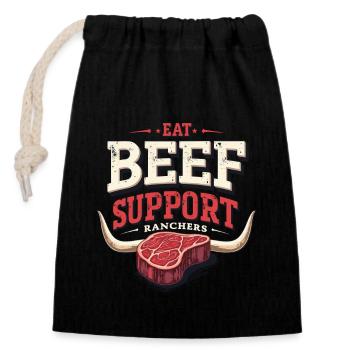 Cattle Rancher Livestock Farmer Ranching Lifestyle - Closable cotton gift bag (14x20cm) - black - Front