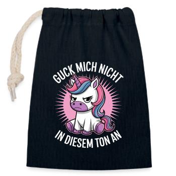 Guck Mich Nicht In Diesem Ton An - Verschließbarer Geschenkbeutel aus Baumwolle (14x20cm) - Navy - Vorne