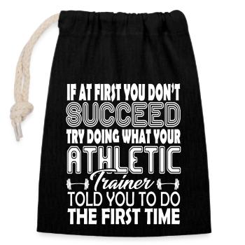 Athletic Trainer Funny Athletic Trainer - Closable cotton gift bag (14x20cm) - black - Front
