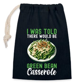Casserole de haricots verts - Sac cadeau en coton avec cordon (14 x 20 cm) - bleu marine - Devant