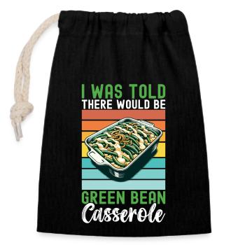 Green Bean Casserole - Closable cotton gift bag (14x20cm) - black - Front