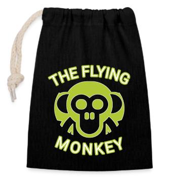 The flying Monkey Grün - Verschließbarer Geschenkbeutel aus Baumwolle (14x20cm) - Schwarz - Vorne