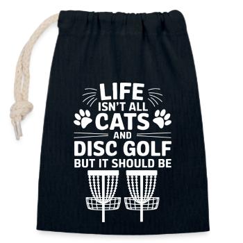 Discgolf Spruch Katzen Lustiges Discgolf Geschenk - Verschließbarer Geschenkbeutel aus Baumwolle (14x20cm) - Navy - Vorne
