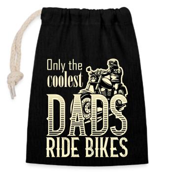 Les vélos de randonnée de papa les plus cool - Sac cadeau en coton avec cordon (14 x 20 cm) - noir - Devant