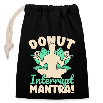 Yoga Donut Interrupt Mantra Funny Yoga - Verschließbarer Geschenkbeutel aus Baumwolle (14x20cm) - Schwarz - Vorne